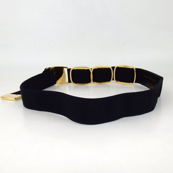 Authentic Salvatore Ferragamo Vala belt Nylon jacquard/metal [Used] - Picture 3 of 8